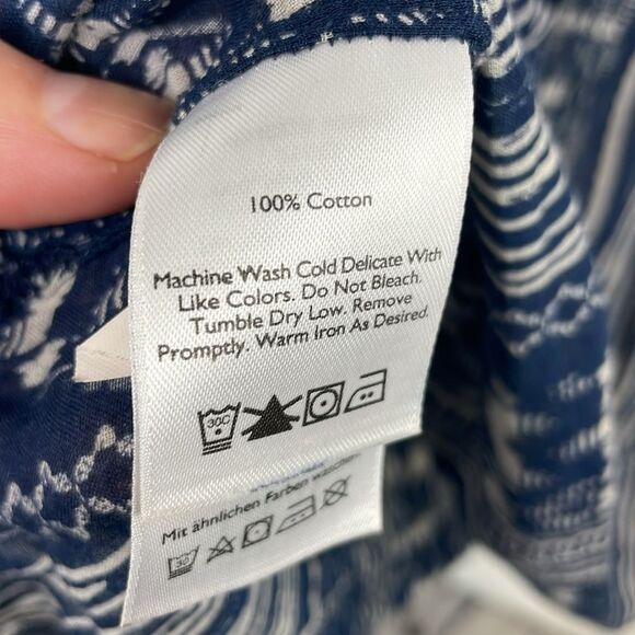 Eddie Bauer Blue and White Geometric Patterned Sleeveless Top size T2XL - Picture 11 of 13